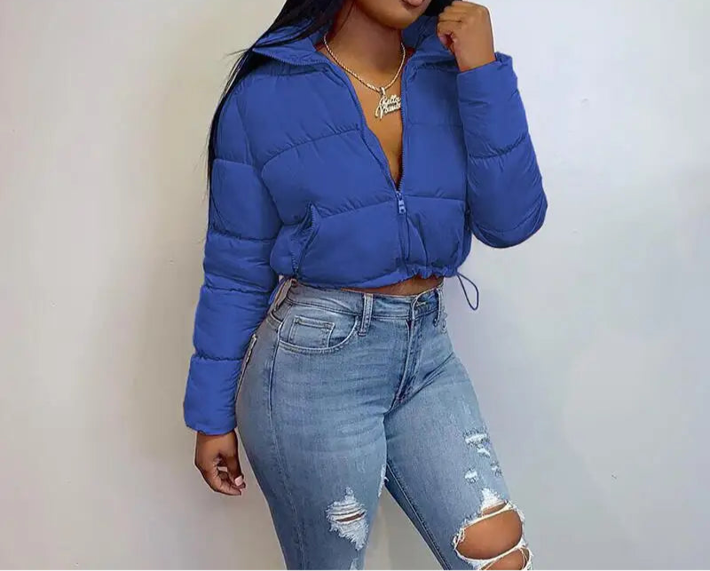 Doudoune de couleur unie pour femme, manteau à bulles pour l'automne et l'hiver