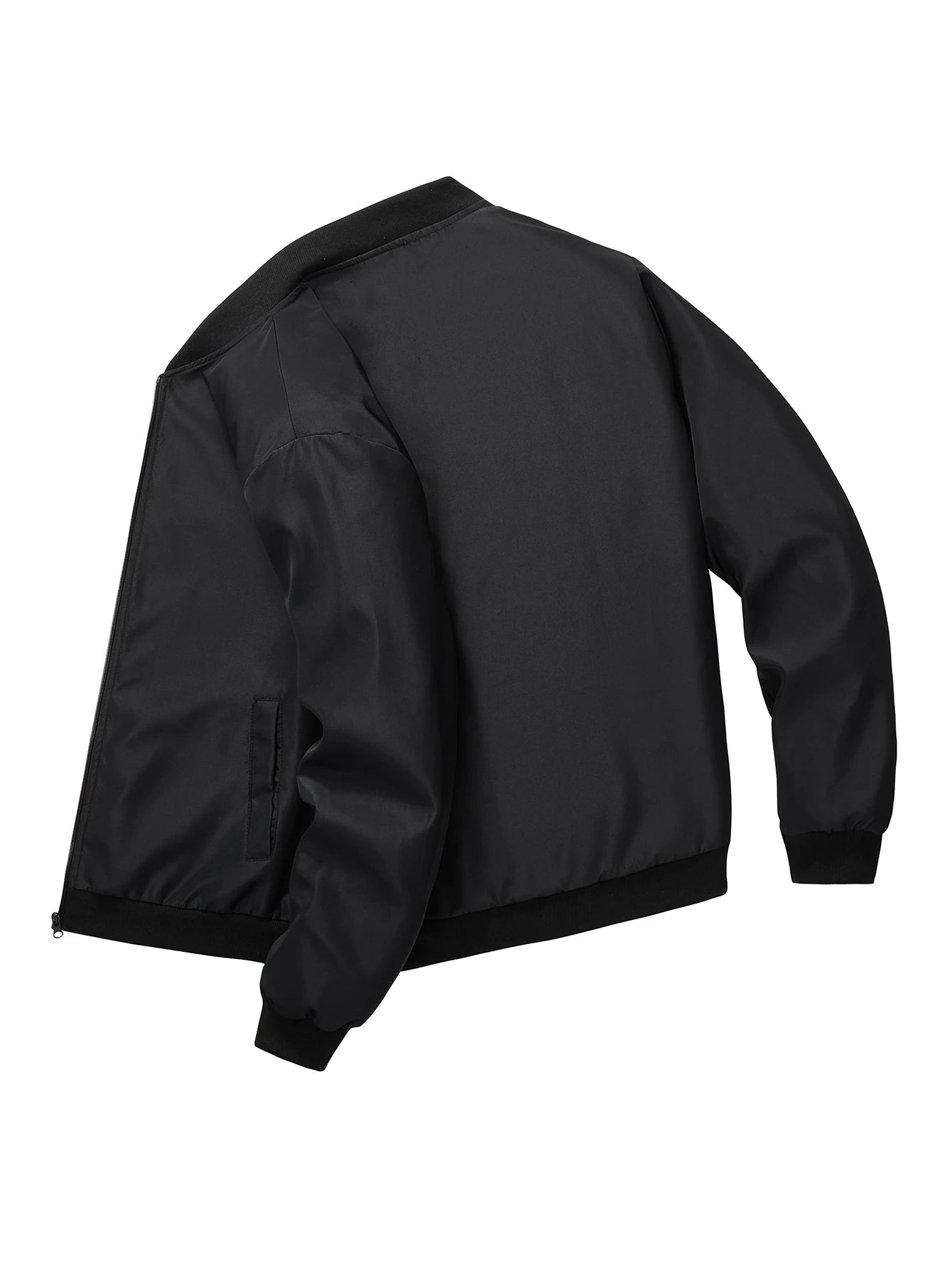 chaqueta corta holgada de Color sólido con cuello de béisbol para hombres de negocios Casual abrigo fino tendencia