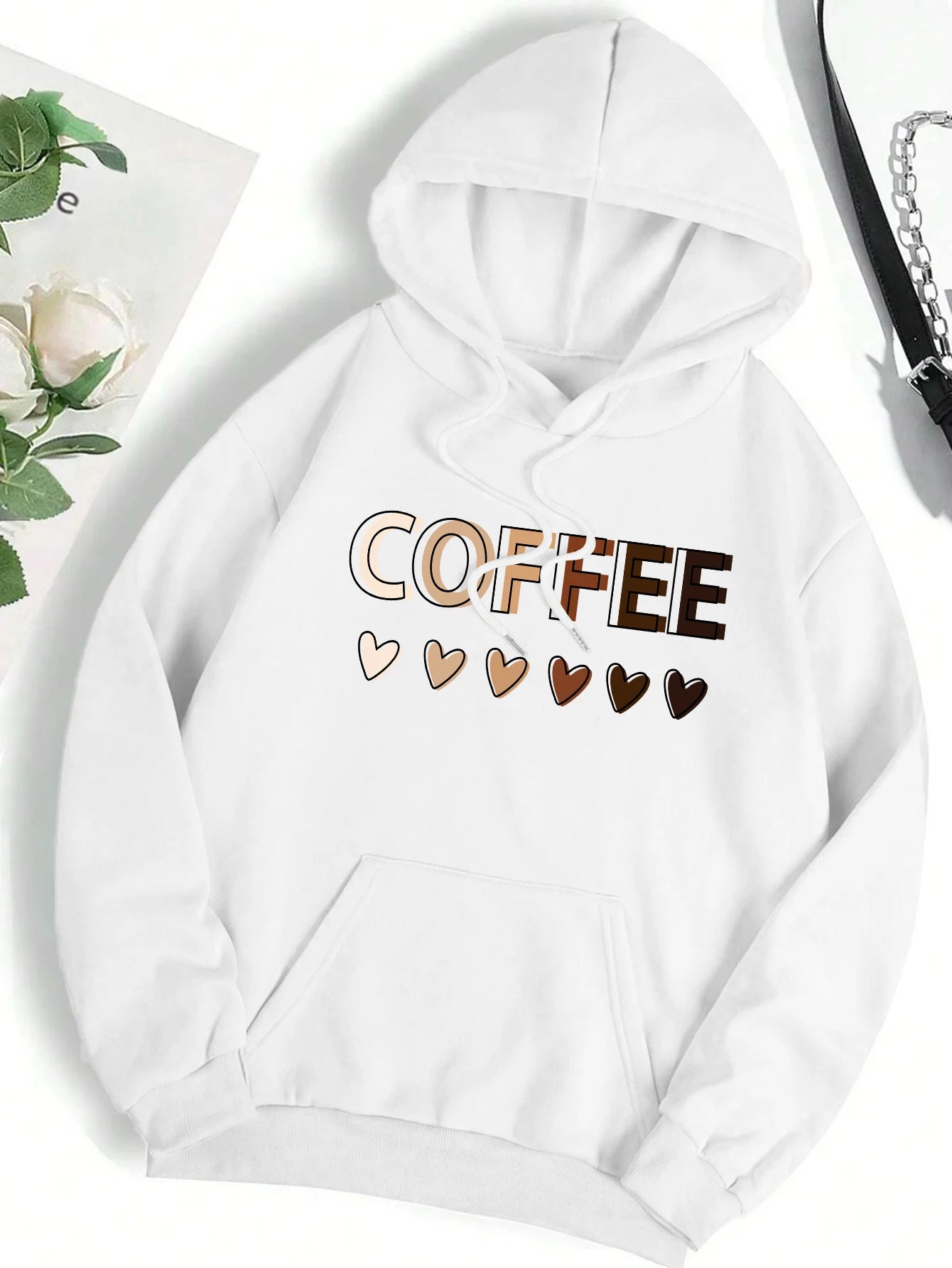 Sudadera con capucha con estampado gráfico de letras divertidas para mujer, sudadera de lana a la moda, informal,con capucha, ropa de gran tamaño para otoño