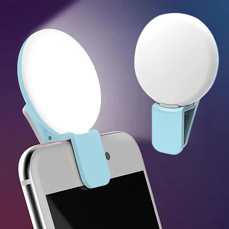 Mini luz LED para selfies, lámpara portátil para selfies en teléfono móvil, luz con clip para selfies, luz de relleno con clip para fotografía, accesorios