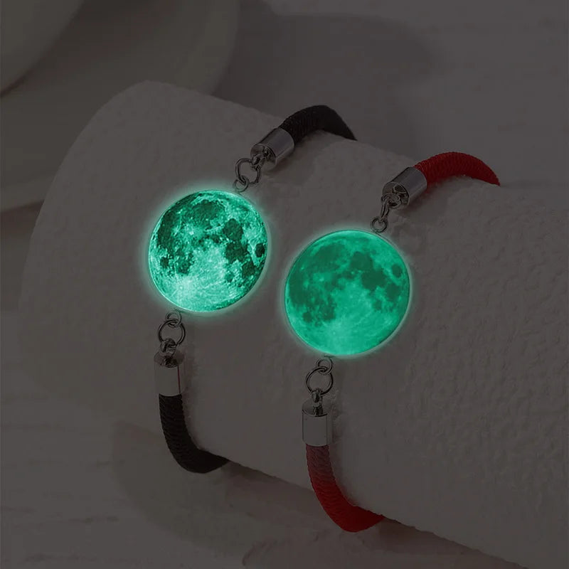 Juego de 2 pulseras de acero inoxidable para parejas, para mujer, amante, sol luminoso, luna, cuerda, amuleto, amistad, novia, fiesta, joyería, regalo