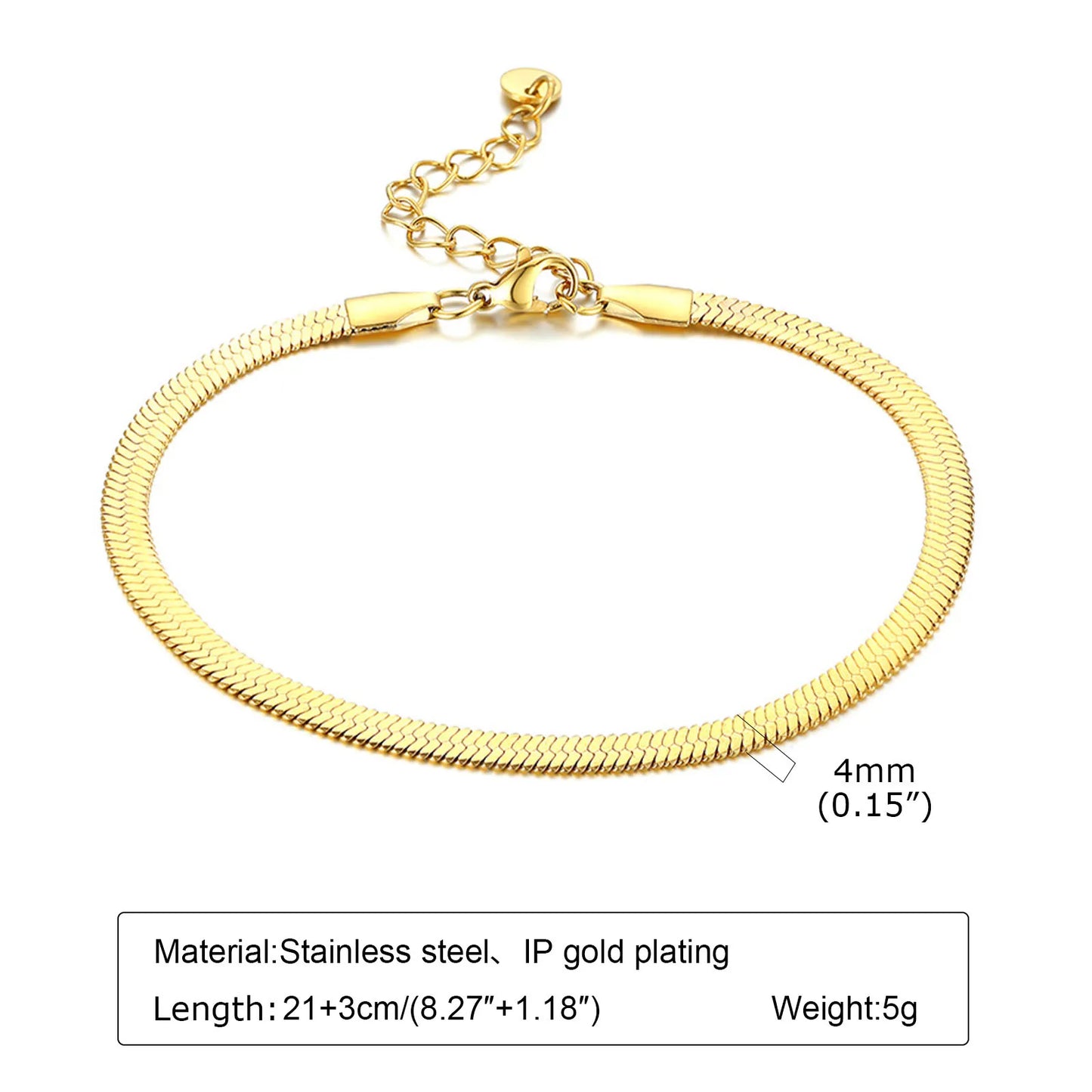 Pulsera de tobillo con perlas de acero inoxidable para mujer, cadena ajustable para el pie chapada en oro de 18 quilates, pulseras apilables para la pierna.