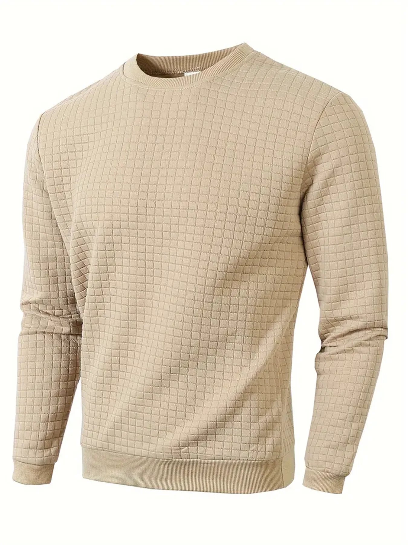 jersey de espesor de invierno para hombre, suéteres ajustados cálidos de manga larga de Color sólido con cuello redondo, suéter para hombre, ropa masculina