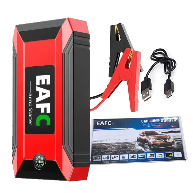 Arrancador de batería portátil para coche EAFC de 12 V, cargador de refuerzo, dispositivo de arranque, iluminación de emergencia automática