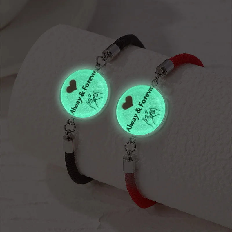 Juego de 2 pulseras de acero inoxidable para parejas, para mujer, amante, sol luminoso, luna, cuerda, amuleto, amistad, novia, fiesta, joyería, regalo