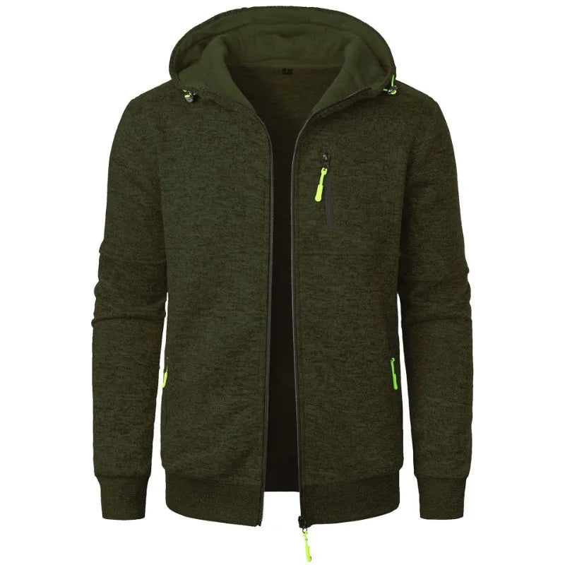 Nueva ropa de calle, sudaderas de manga larga para hombre, cremallera con capucha, chaqueta cálida de invierno de gran tamaño, abrigo, chándal para exteriores para hombre