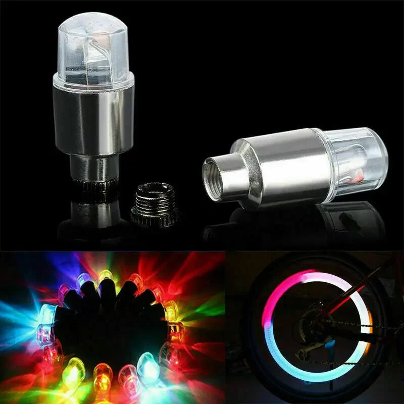 Luz ambiental para buje de coche, luces LED para neumáticos de bicicleta, lámpara de neón universal para coche, luces para tapa de válvula, bombilla intermitente colorida decorativa para neumáticos