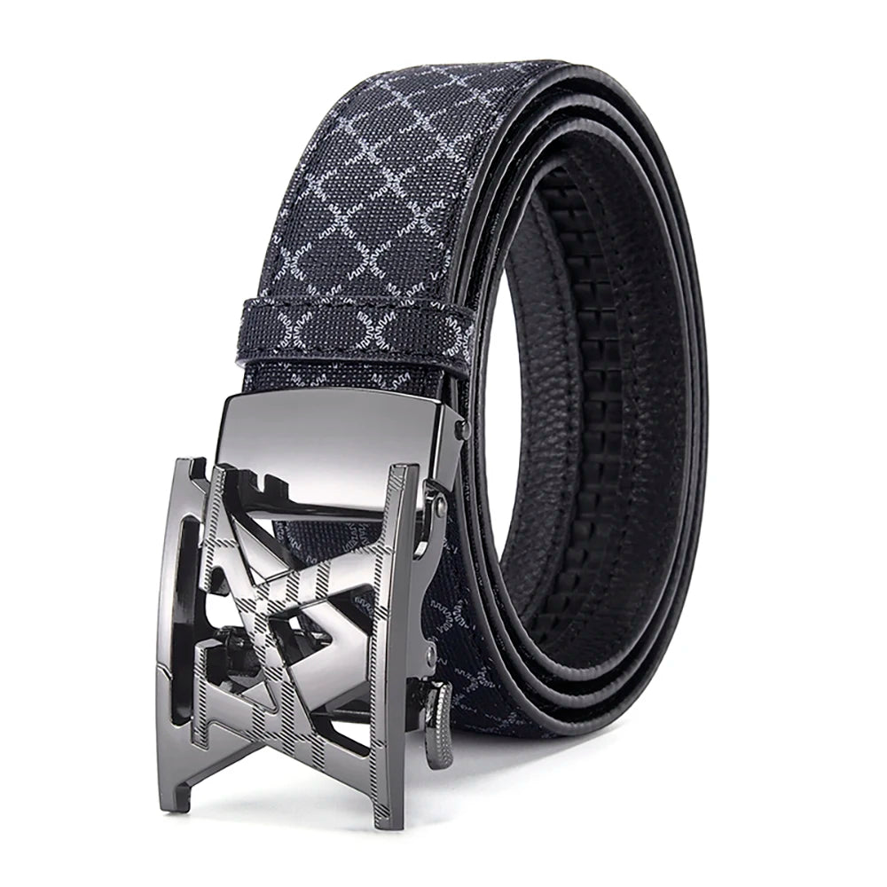Cinturón a la moda para hombre, cinturón con hebilla automática de negocios de alta calidad