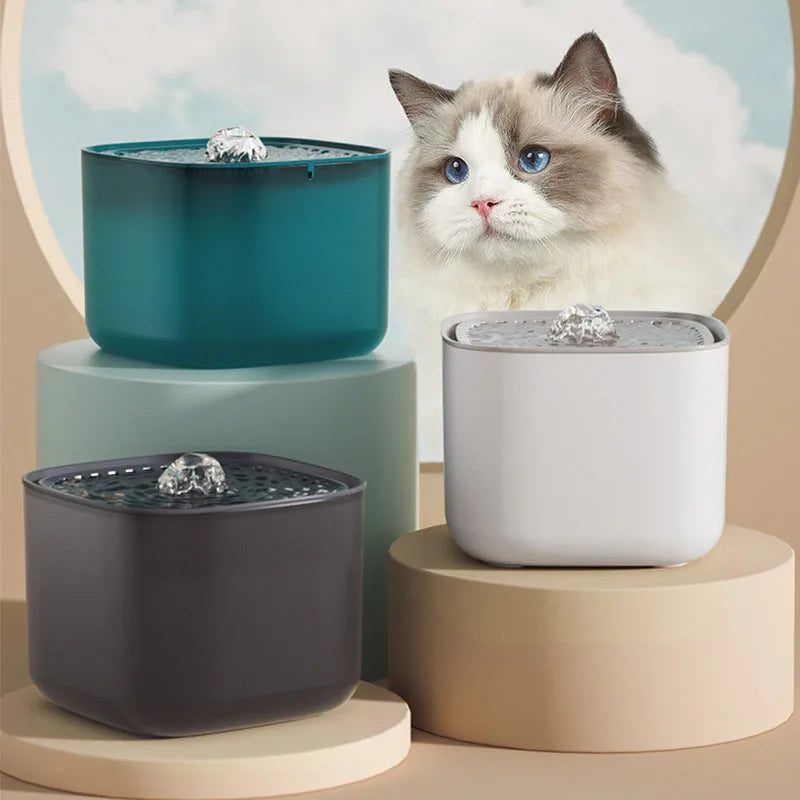 Fuente de agua para mascotas de 3 l , bebedero automático de inducción con circulación y filtro para gatos, dispensador de agua eléctrico silencioso con USB.