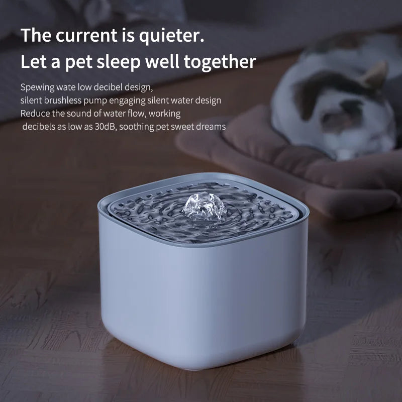 Fuente de agua para mascotas de 3 l , bebedero automático de inducción con circulación y filtro para gatos, dispensador de agua eléctrico silencioso con USB.