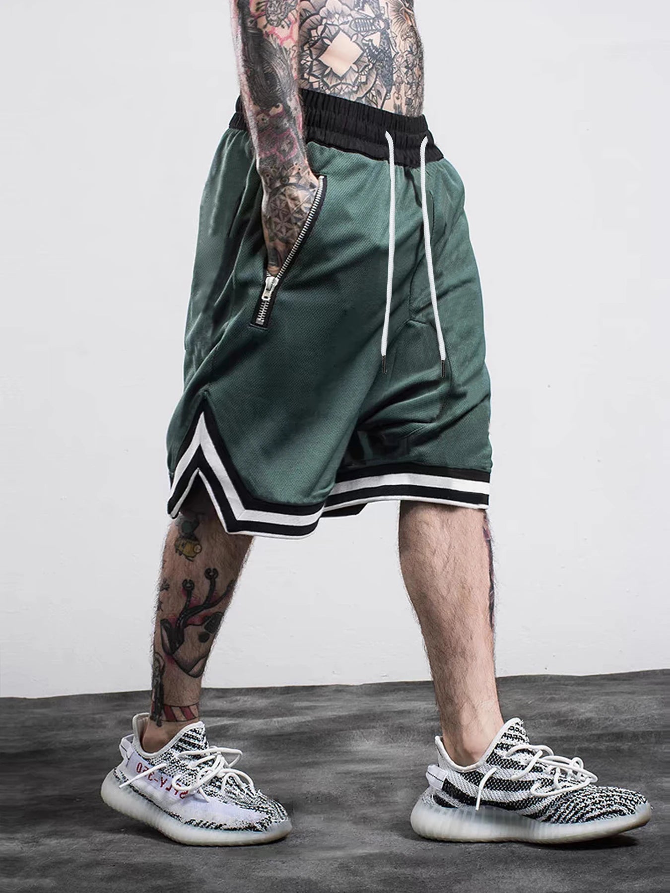 Pantalones cortos deportivos de baloncesto para hombre, de malla, de secado rápido, para gimnasio, para verano, para correr, informales, transpirables.