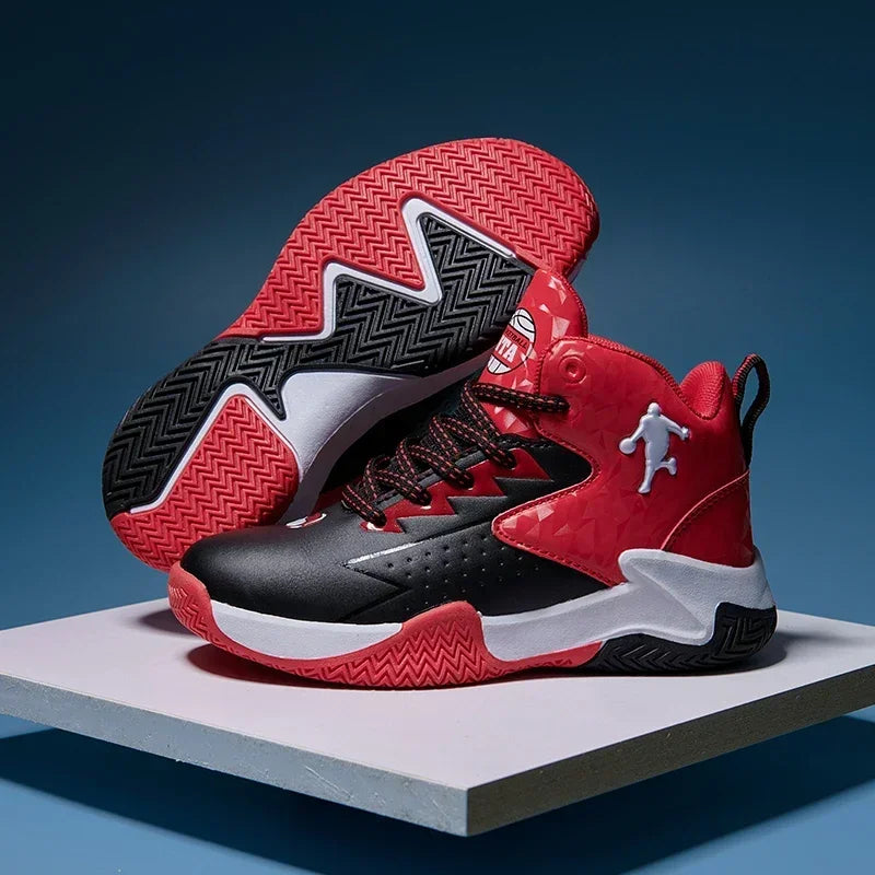 Zapatillas de baloncesto para niños, niñas y adolescentes transpirables, antideslizantes, con cordones, para entrenamiento en interiores y exteriores, zapatillas de tenis