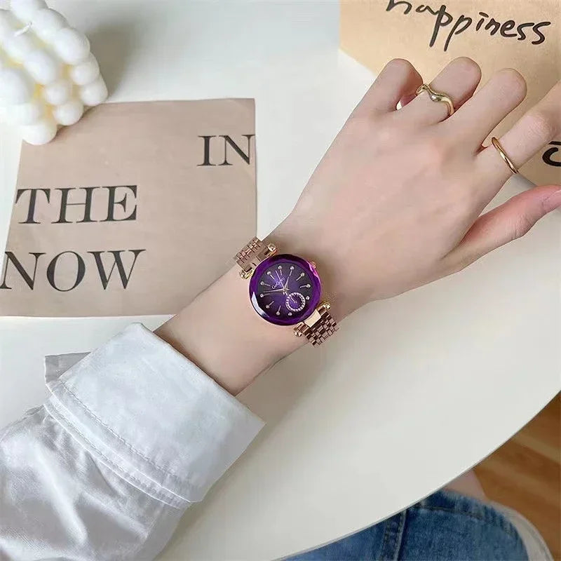 Relojes de marca nueva para mujer, reloj de cuarzo de acero a la moda para mujer, reloj de pulsera de regalo de marcas famosas de lujo