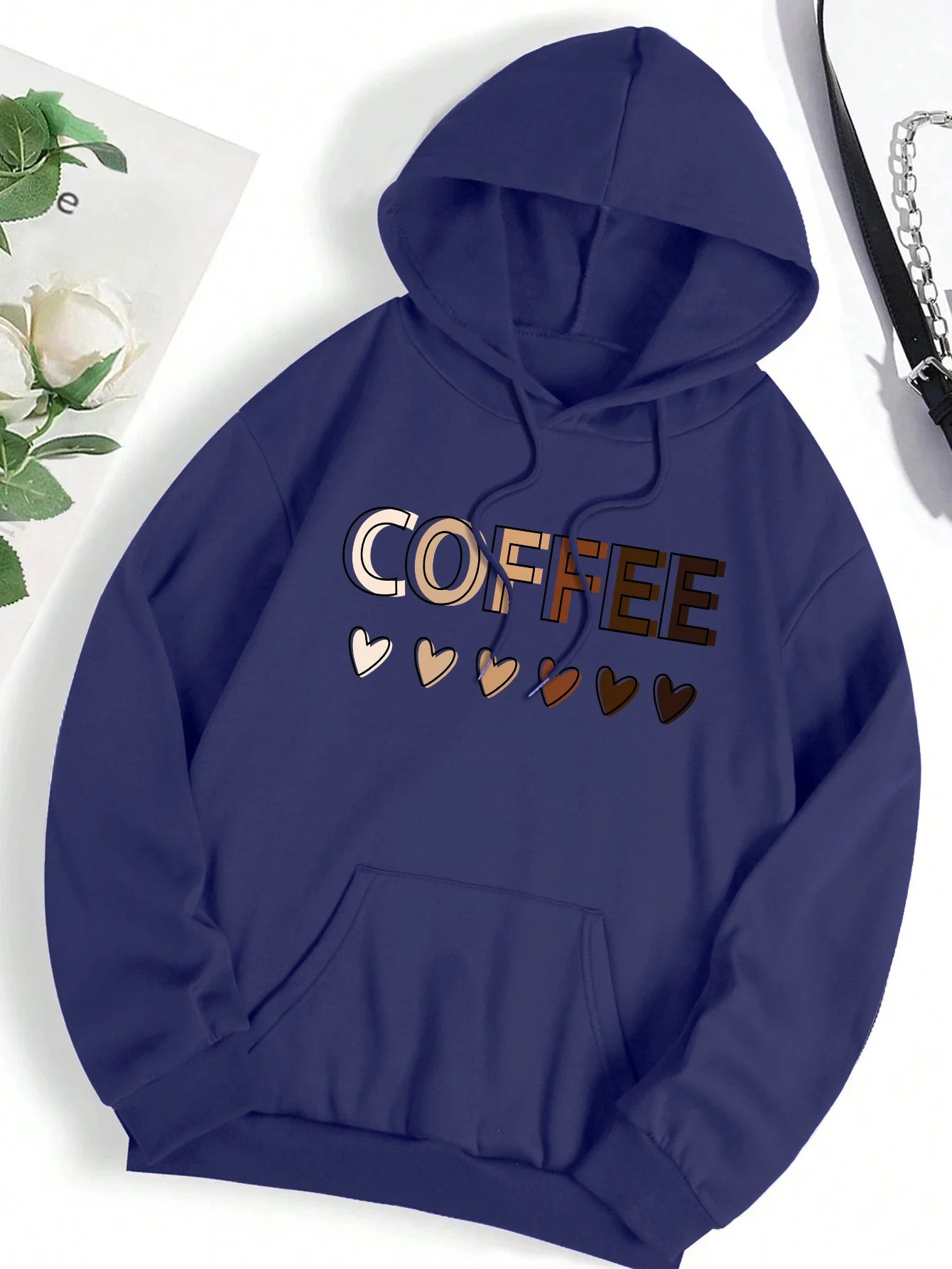 Sudadera con capucha con estampado gráfico de letras divertidas para mujer, sudadera de lana a la moda, informal,con capucha, ropa de gran tamaño para otoño