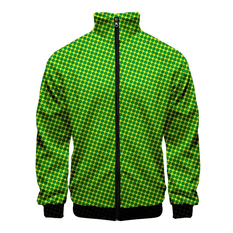 Chaqueta unisex con estampado de puntos coloridos para hombre y mujer, abrigo de manga larga con patrón de moda Pop, Tops de calle de gran tamaño, chaquetas con cremallera, primavera y otoño