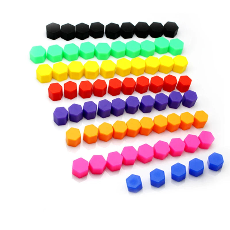 20 tapones hexagonales de silicona de 17/19/21 mm, luminosos, para tuercas de rueda de coche, tapones de silicona para tornillos, para decoración exterior de neumáticos.