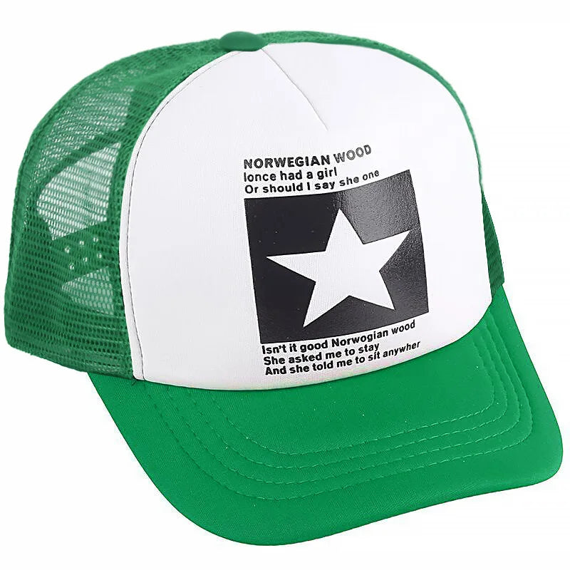 Gorras de moda para hombres y mujeres, gorras de verano transpirables con cierre trasero y estrellas