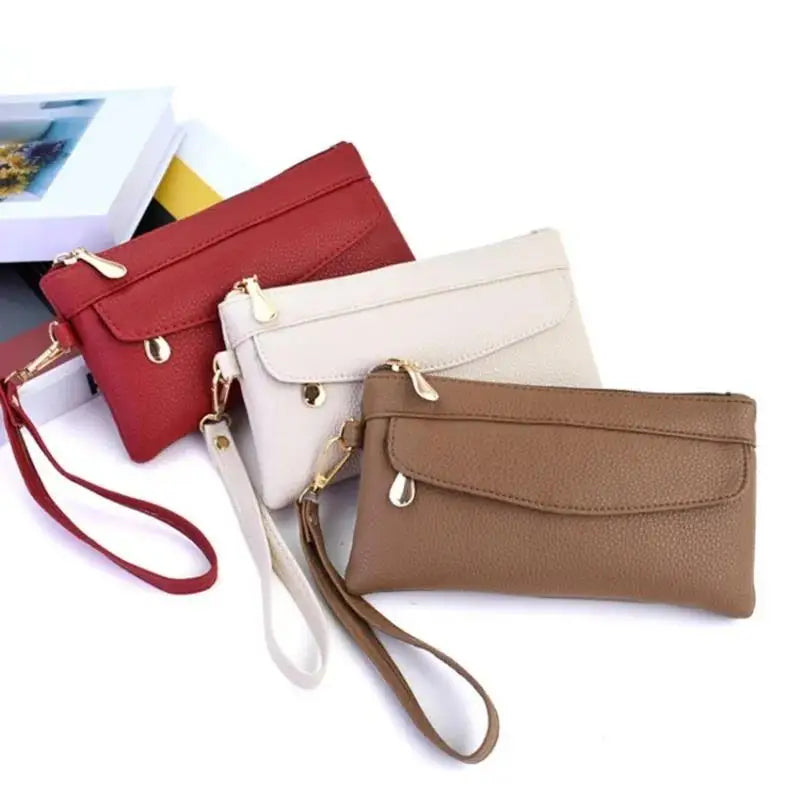 Nuevas carteras de PU para mujer, monederos de moda con cremallera larga, monedero para mujer