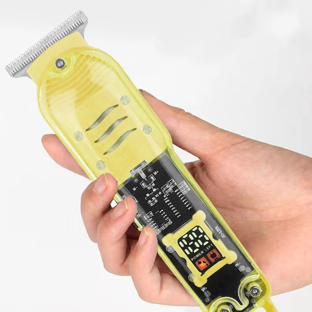 Cortadora de pelo eléctrica transparente con pantalla táctil , afeitadora recortadora