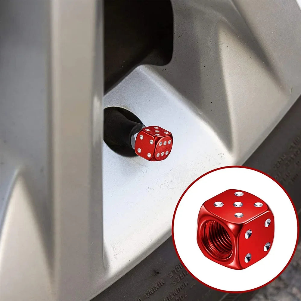 8 tapas de válvula de neumático de aluminio para vástago de rueda de dados, cubierta antipolvo para válvula de aire de neumático de coche, camión, motocicleta y bicicleta