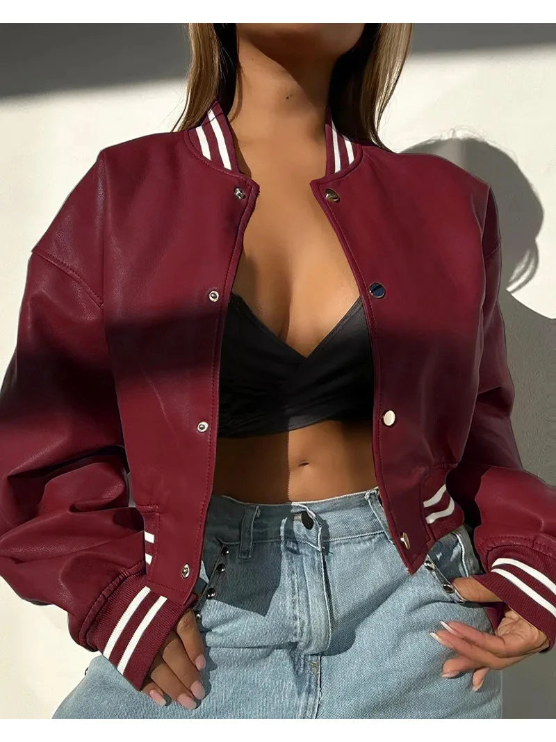 chaquetas depara mujer, Invierno abrigos de manga larga, motocicleta , PU prendas de vestir exteriores de cuero