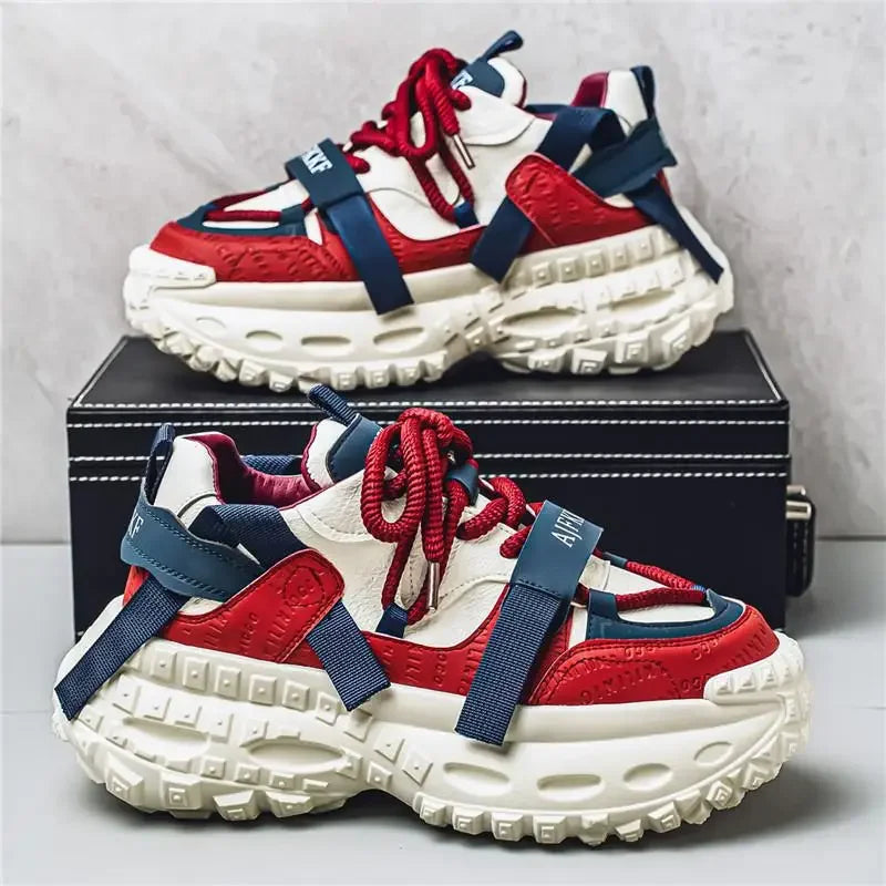 Zapatos deportivos para hombre, suela de neumático de coche, zapatillas altas