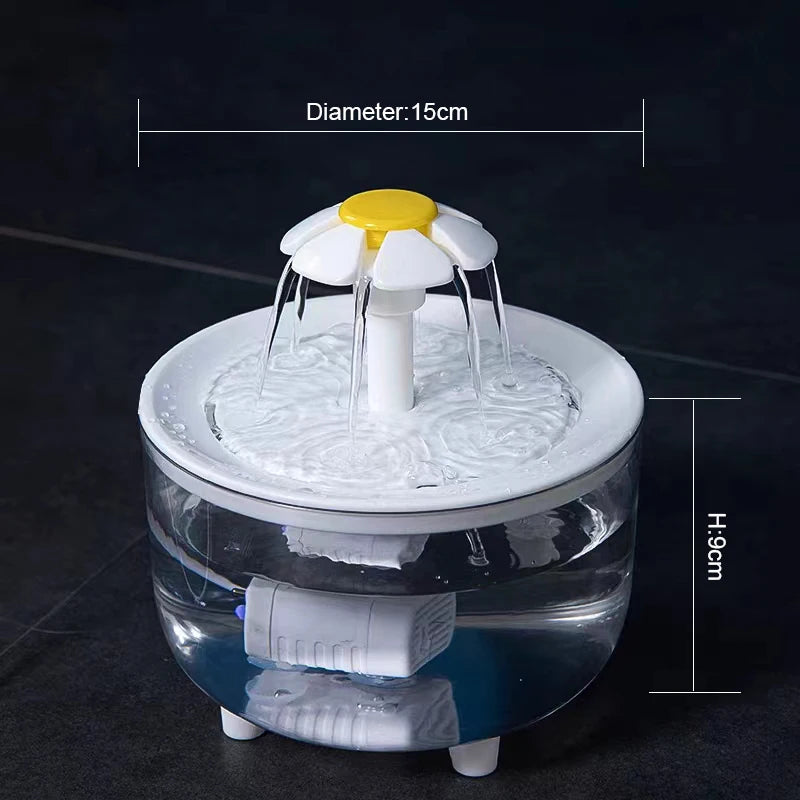 Bebedero eléctrico silencioso para gatos con filtro automático y USB de 1200 ml, bebedero con filtro y recirculación para gatos.
