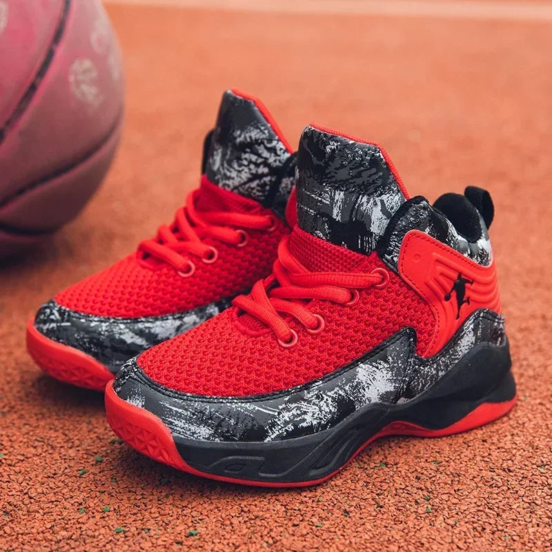 Nuevas zapatillas de baloncesto de marca para niños, suela gruesa, antideslizantes, zapatillas deportivas para niños, zapatillas de baloncesto para niños.