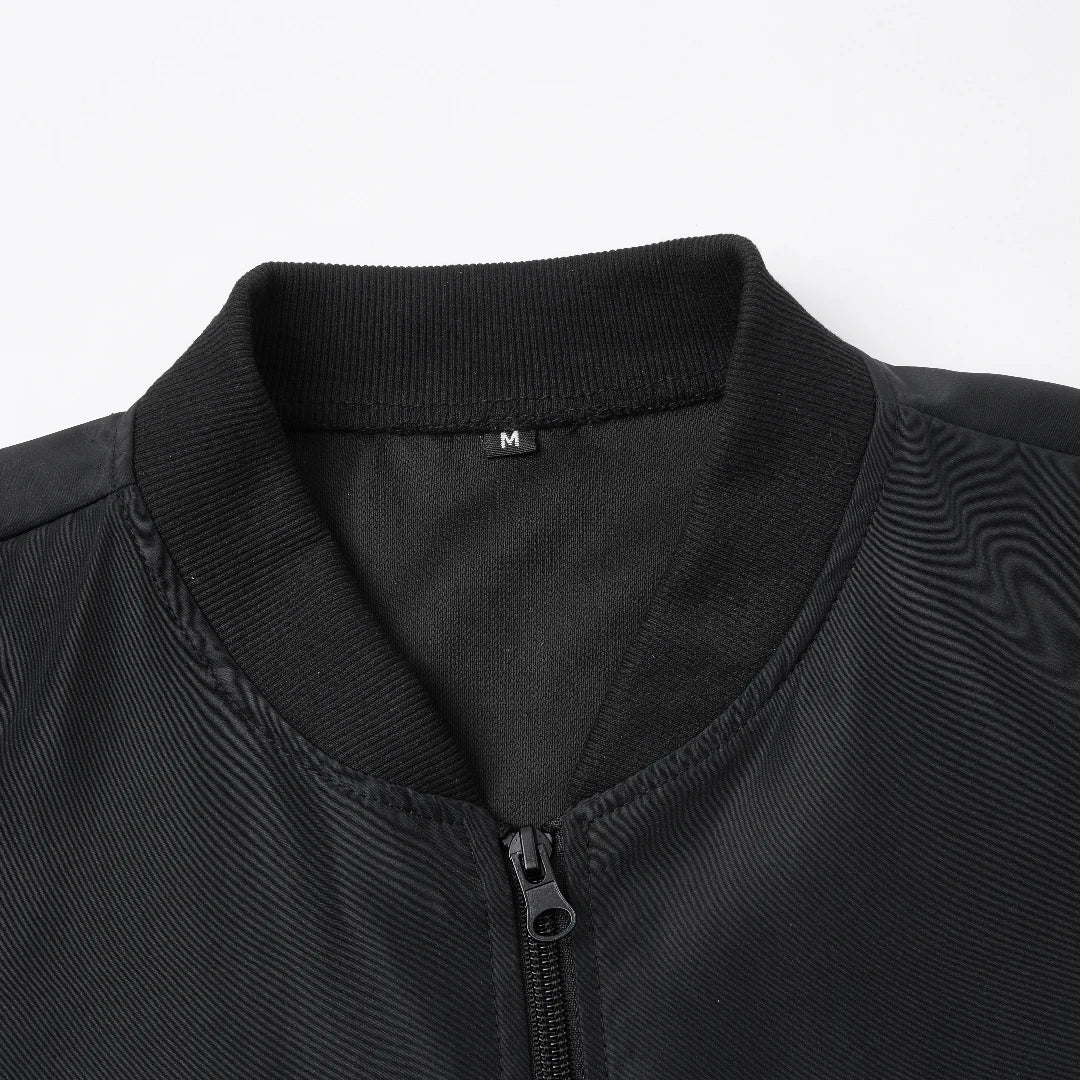 chaqueta corta holgada de Color sólido con cuello de béisbol para hombres de negocios Casual abrigo fino tendencia