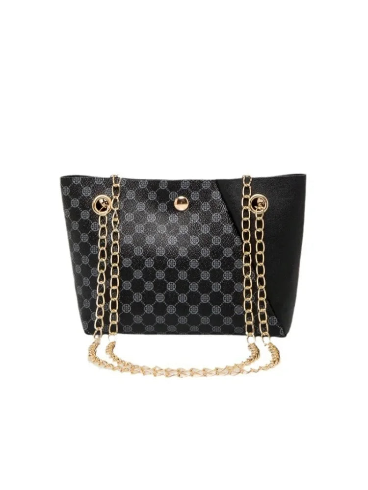 Nueva moda, bolso de cubo con cadena y estampado de lunares, bolso bandolera de un solo hombro