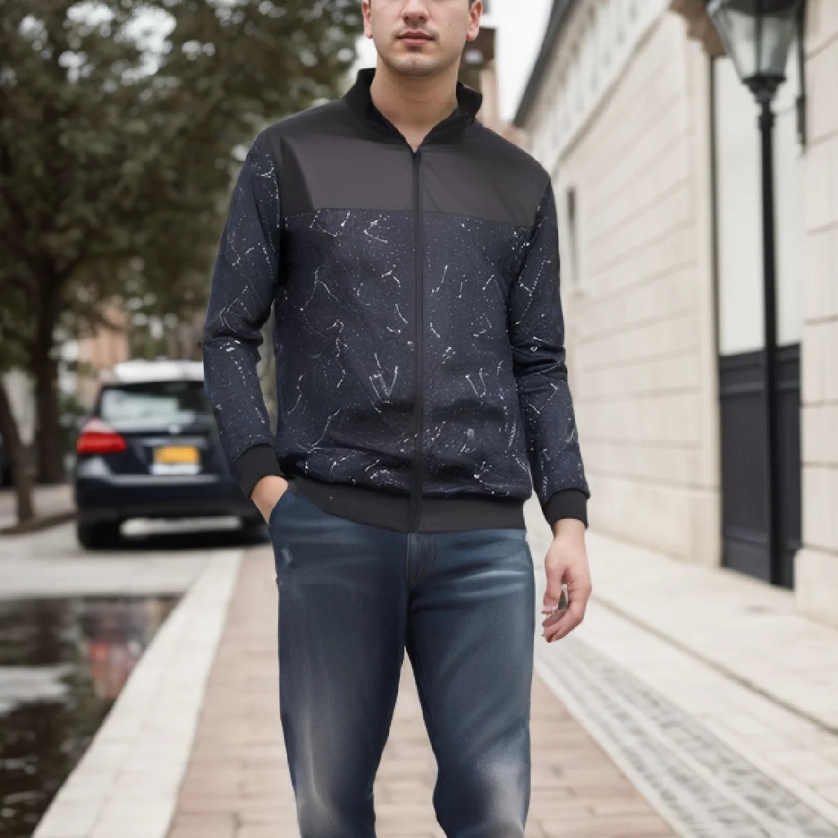 chaqueta corta holgada de Color sólido con cuello de béisbol para hombres de negocios Casual abrigo fino tendencia