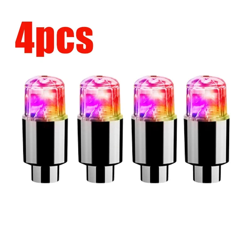 Luz ambiental para buje de coche, luces LED para neumáticos de bicicleta, lámpara de neón universal para coche, luces para tapa de válvula, bombilla intermitente colorida decorativa para neumáticos
