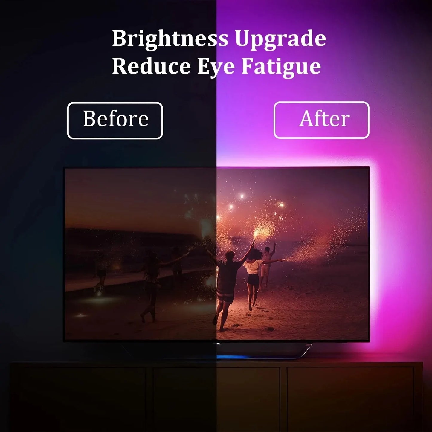 Tira de luces LED para TV con control de 3 teclas, USB, 5 V, cinta flexible para retroiluminación de TV, decoración para fiestas en casa