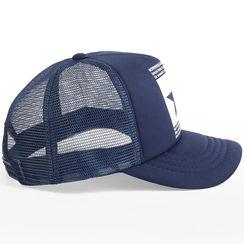 Gorras de moda para hombres y mujeres, gorras de verano transpirables con cierre trasero y estrellas