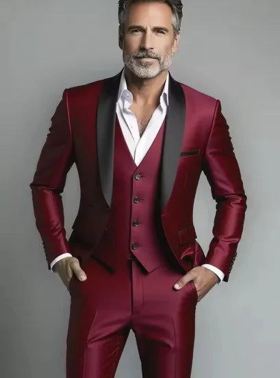 Conjunto de tres piezas para fiesta de boda, chaqueta masculina de talla grande, pantalones y chaleco, traje ajustado a la moda