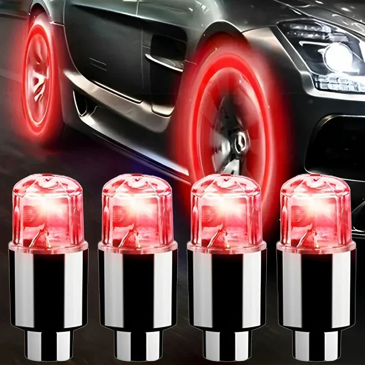 Luz ambiental para buje de coche, luces LED para neumáticos de bicicleta, lámpara de neón universal para coche, luces para tapa de válvula, bombilla intermitente colorida decorativa para neumáticos
