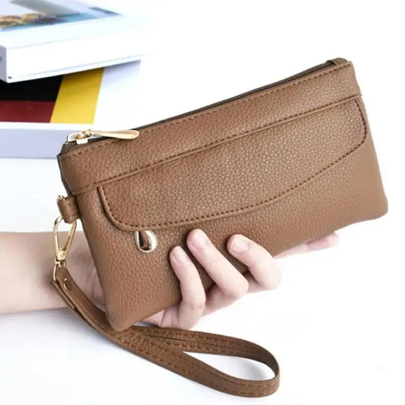 Nuevas carteras de PU para mujer, monederos de moda con cremallera larga, monedero para mujer