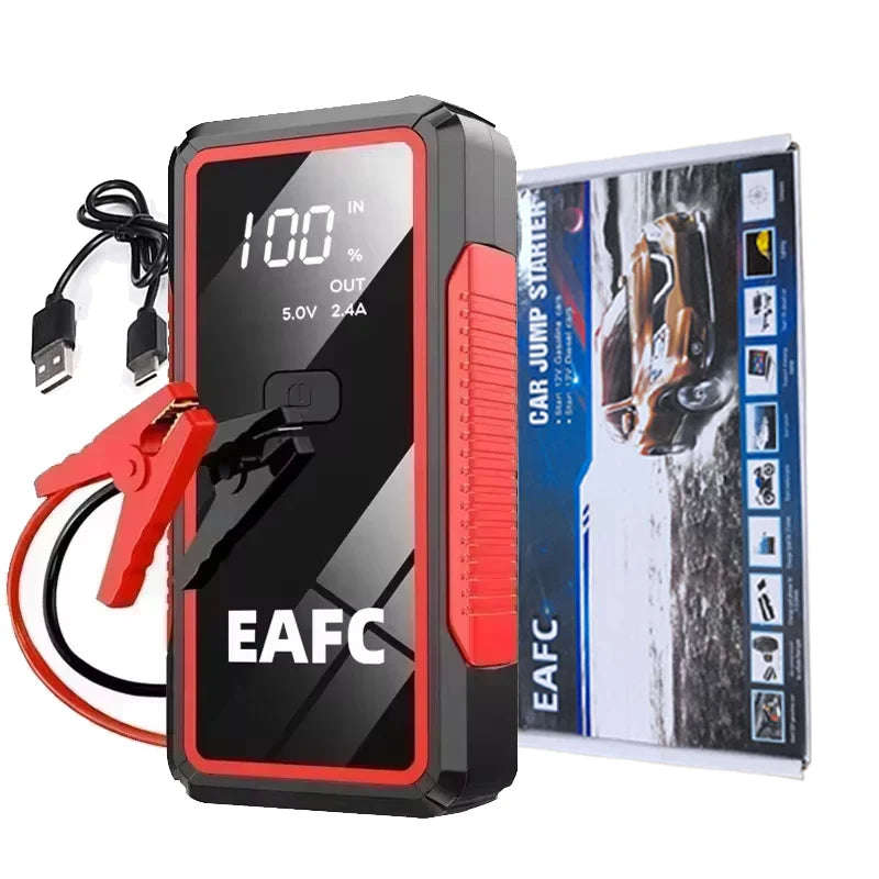 Arrancador de batería portátil para coche EAFC de 12 V, cargador de refuerzo, dispositivo de arranque, iluminación de emergencia automática