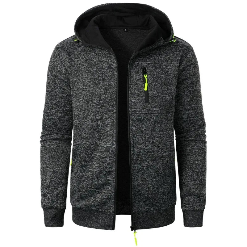 Nueva ropa de calle, sudaderas de manga larga para hombre, cremallera con capucha, chaqueta cálida de invierno de gran tamaño, abrigo, chándal para exteriores para hombre