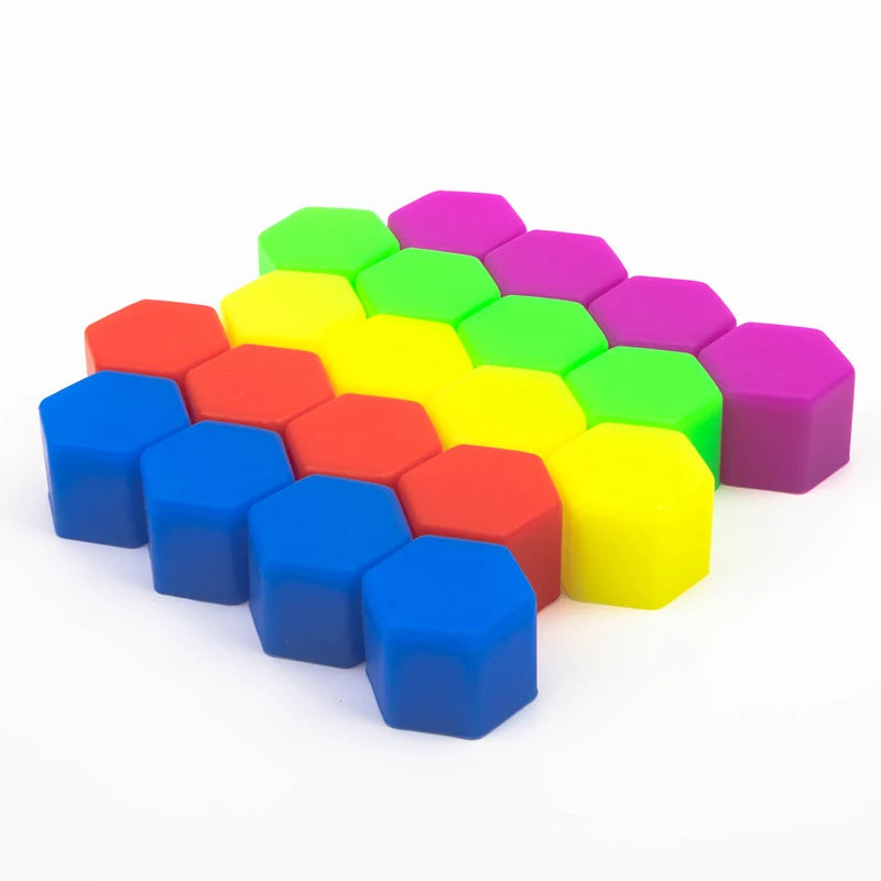 20 tapones hexagonales de silicona de 17/19/21 mm, luminosos, para tuercas de rueda de coche, tapones de silicona para tornillos, para decoración exterior de neumáticos.