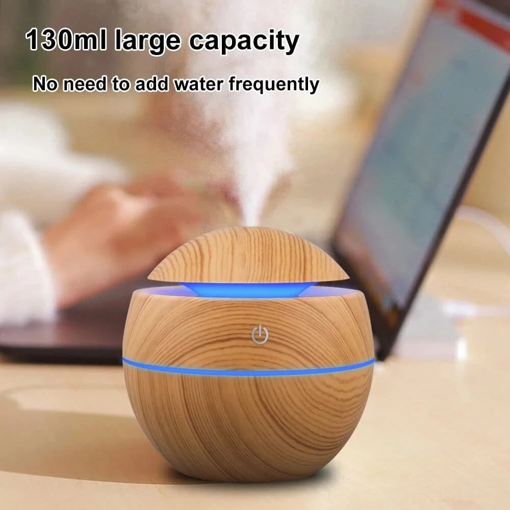 Humidificador eléctrico de aire con aroma, humidificador ultrasónico de madera, aromaterapia con aceites esenciales, generador de niebla fría para dormitorio