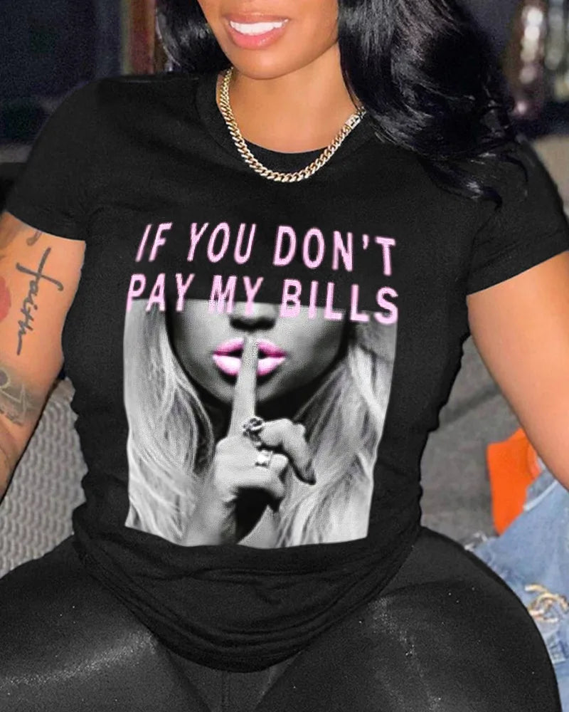 Camiseta holgada de manga corta con cuello redondo informal de gran tamaño con estampado de dibujos animados para mujer de verano