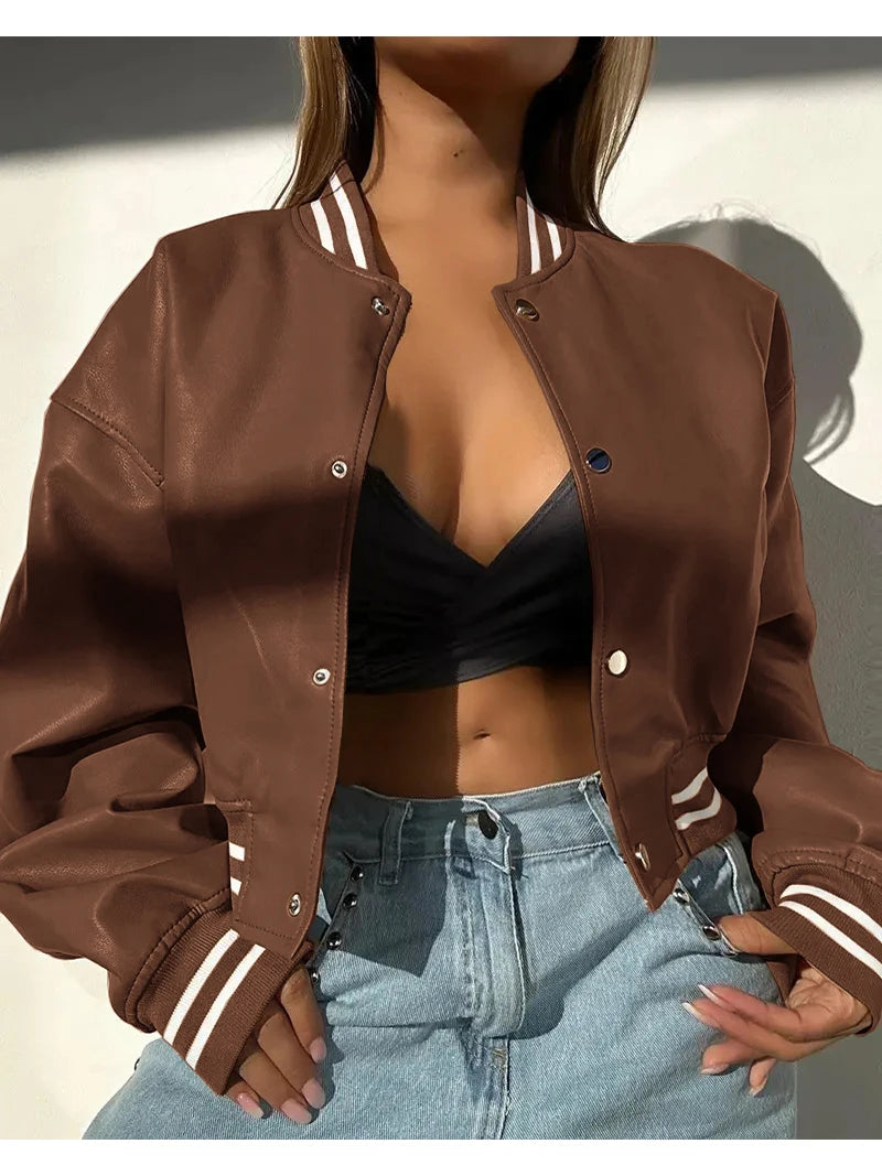 chaquetas depara mujer, Invierno abrigos de manga larga, motocicleta , PU prendas de vestir exteriores de cuero