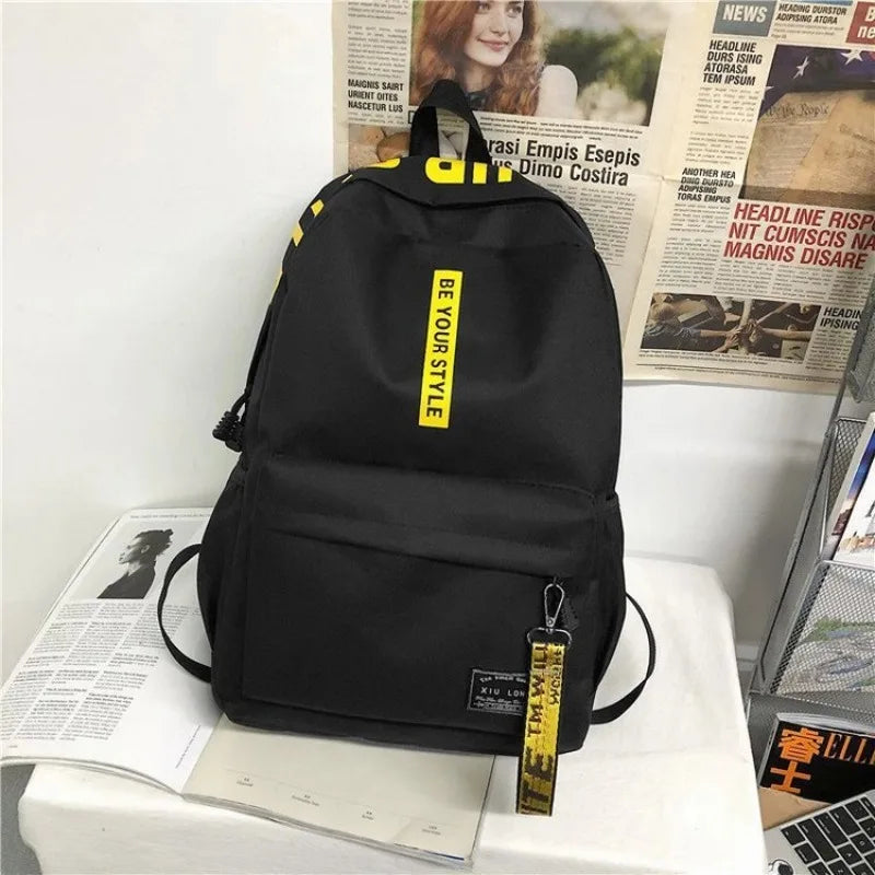 Mochila de tendencia de moda para hombres y mujeres, mochila para estudiantes de secundaria, mochila de gran capacidad