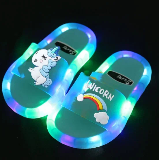 Chanclas ,Zapatillas para niños y niñas de unicornios de dibujos animados