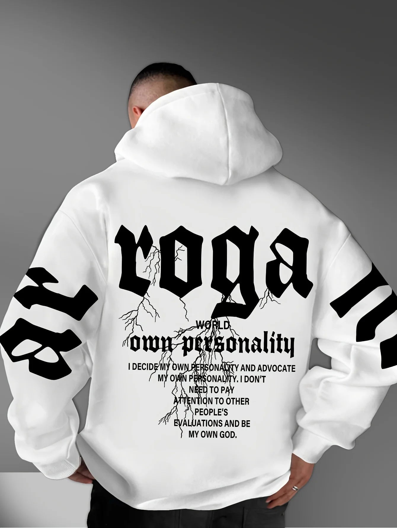 Sudadera con capucha cómoda y suave con estampado de letras a la moda para hombre, ropa de estilo callejero urbano para exteriores