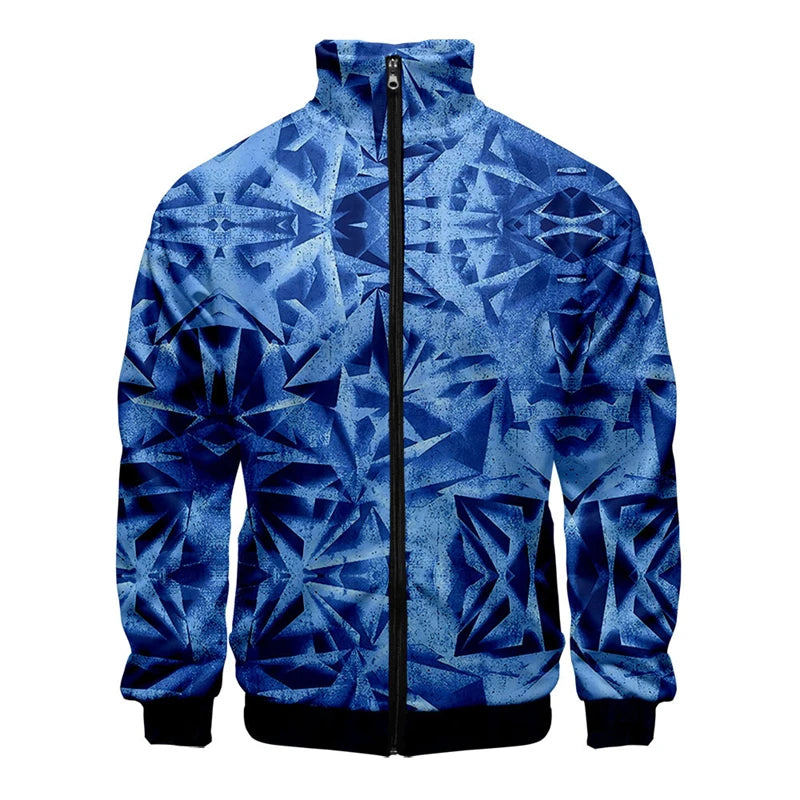 Nueva chaqueta con cremallera y estampado de alta calidad para hombre, informal, de manga larga, holgada, lavada, con gráficos