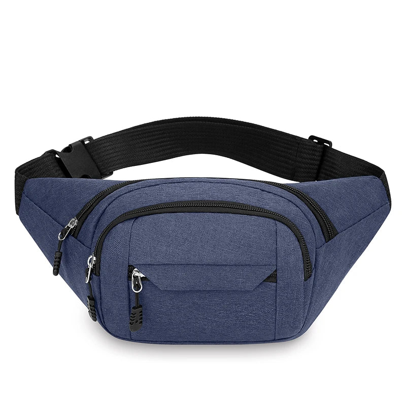 Riñonera impermeable de lona para hombre, estilo coreano, para deportes al aire libre, bandolera tipo banana