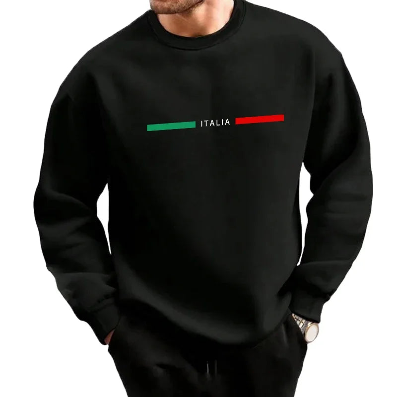 Chándal de otoño para hombre, sudadera italiana con cuello redondo, pantalones de chán, dal, conjunto de 2 uds.Jersey deportivo informal, pantalones, ropa deportiva para hombre
