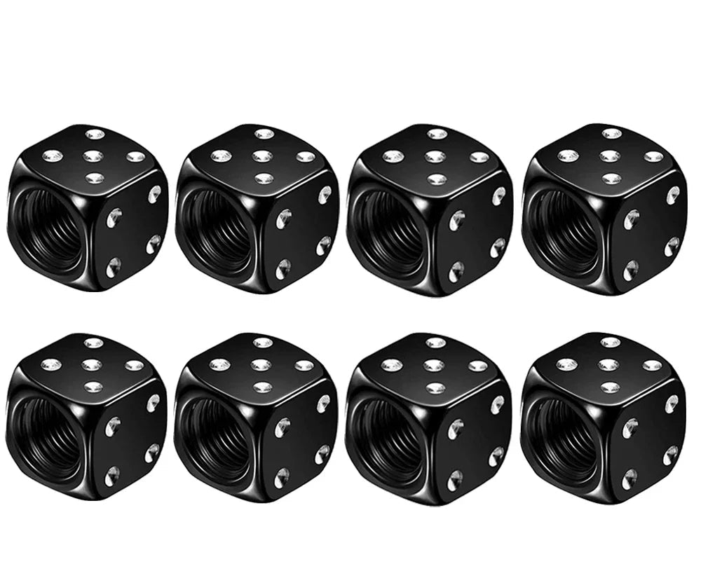 8 tapas de válvula de neumático de aluminio para vástago de rueda de dados, cubierta antipolvo para válvula de aire de neumático de coche, camión, motocicleta y bicicleta